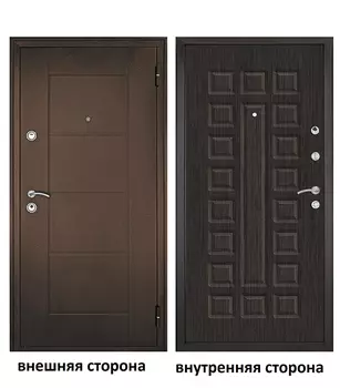 Дверь входная Форпост Квадро правая медный антик - венге 960х2050 мм