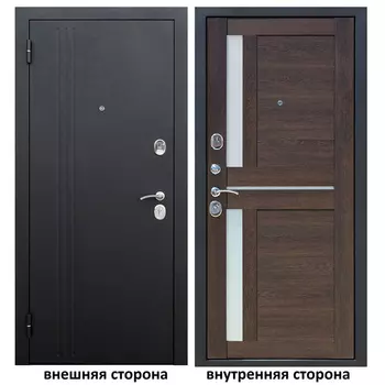Дверь входная Нью-Йорк 7.5 левая черный муар - каштан мускат 960х2050 мм