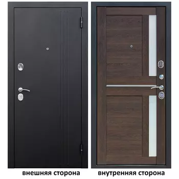 Дверь входная Нью-Йорк 7.5 правая черный муар - каштан мускат 860х2050 мм