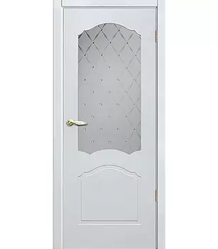 Дверное полотно Принцип Арктика белое со стеклом эмаль 800х2000 мм