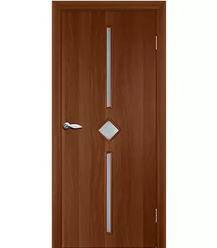 Дверное полотно Принцип Кристалл итальянский орех со стеклом ламинированная финишпленка 800х2000 мм