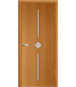 Дверное полотно Принцип Кристалл миланский орех со стеклом ламинированная финишпленка 800х2000 мм