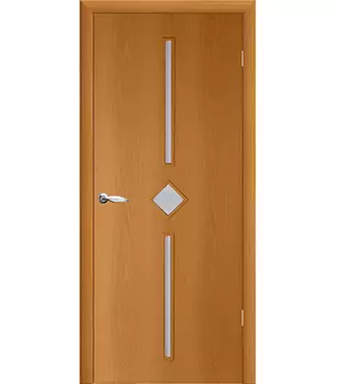 Дверное полотно Принцип Кристалл миланский орех со стеклом ламинированная финишпленка 600х2000 мм
