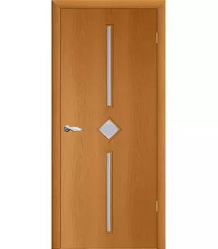 Дверное полотно Принцип Кристалл миланский орех со стеклом ламинированная финишпленка 700х2000 мм