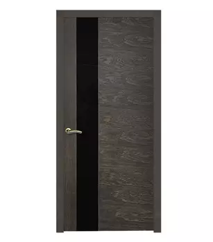 Дверное полотно РЖЕВДОРС 5511 со стеклом черный лакобель шпон мореный дуб 800х2000 мм