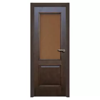 Дверное полотно РЖЕВДОРС Velmi 01 дуб тонированный со стеклом шпон 800х2000 мм