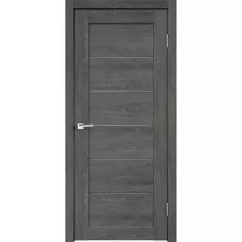 Дверное полотно VellDoris LINEA 1 дуб шале графит со стеклом экошпон 700х2000 мм