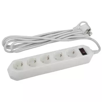 Фильтр сетевой Эра USF-5es-3m-W с заземлением и выключателем 5 розеток 3 м