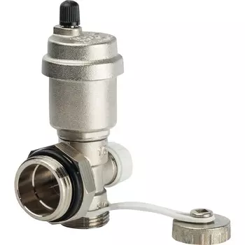 Фитинг Stout регулируемый концевой с дренажным вентилем и автоматическим воздухоотводчиком 1"