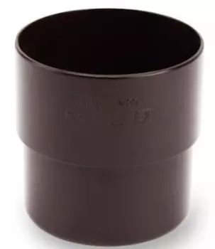 Galeco RAL 8019, 124/80 мм, Соединитель водосточной трубы ПВХ коричневый