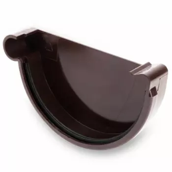 Galeco RAL 8019 152/100 мм,, Заглушка желоба левая ПВХ коричневая