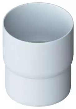 Galeco RAL 9010, 124/80 мм, Соединитель водосточной трубы ПВХ белый