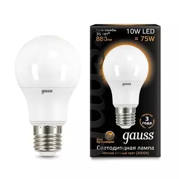 Gauss LED A60 10W E27 3000K, Лампа