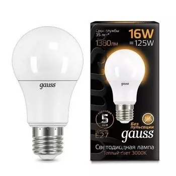 Gauss LED A60 16W E27 3000K, Лампа
