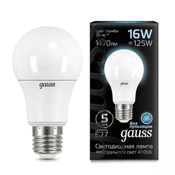 Gauss LED A60 16W E27 4100K, Лампа