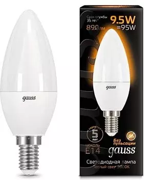 Gauss LED Candle E14 9.5W 3000К, Лампа