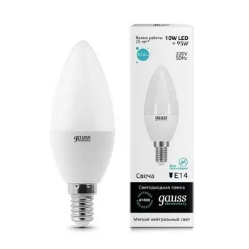 Gauss LED Elementary Candle 10W E14 4100K, Лампа