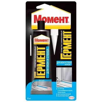Герметик силиконовый Момент Гермент для окон и стекол белый 85 мл