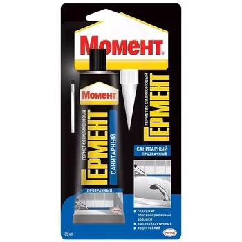 Герметик силиконовый Момент Гермент санитарный прозрачный 85 мл