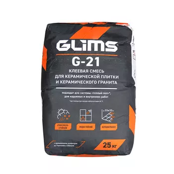 Glims G-21, 25 кг, Клей для плитки