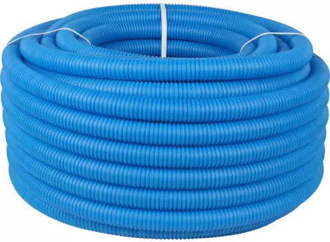 Гофра для трубы ПНД синяя D25 мм