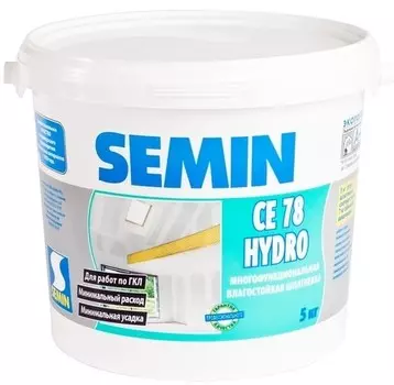 Готовая влагостойкая шпатлевка SEMIN CE78 HYDRO 5 кг