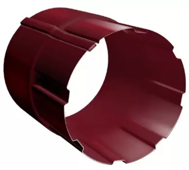 Grand Line RAL 3005, 125/90 мм, Соединитель водосточной трубы красный