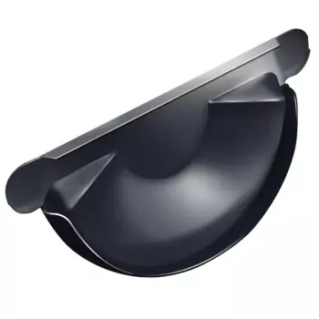 Grand Line RAL 7024 125/90 мм, Заглушка желоба оцинкованная серая