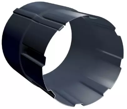 Grand Line RAL 7024, 125/90 мм, Соединитель водосточной трубы серый