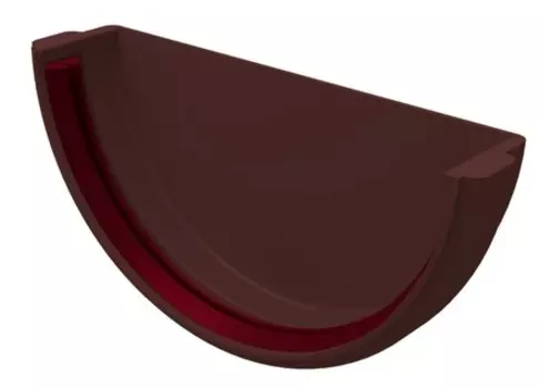 Grand Line RAL 8017 120/87 мм, Заглушка желоба с уплотнителем ПВХ