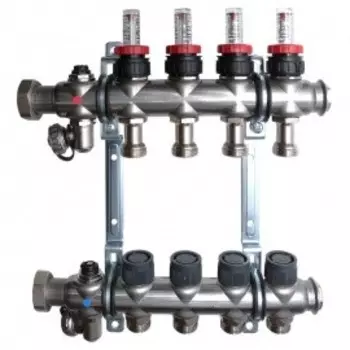 Гребенка для напольного отопления c ротаметрами Oventrop Multidis SF на 4 контура