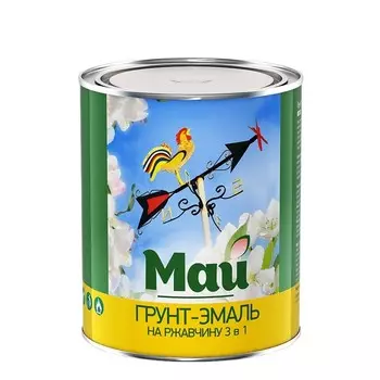 Грунт-эмаль по ржавчине Май 3 в 1 белая 1.9 кг