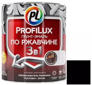 Грунт-эмаль Profilux 3 в 1 по ржавчине черная 0,9 кг