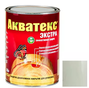 Грунт-антисептик для древесины Акватекс Экстра белый 0,8 л