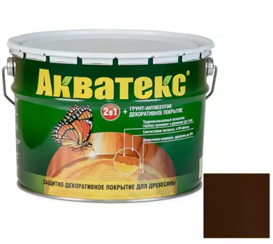 Грунт-антисептик для древесины Акватекс Махагон 10 л