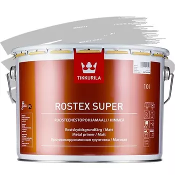 Грунтовка противокоррозионная Tikkurila Rostex Super светло-серая 10 л