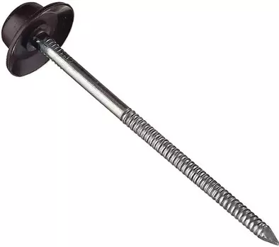 Гвозди кровельные для ондулина с литой шляпкой коричневые 100 шт