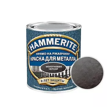 Hammerite Hammered, 2,5 л, Краска по металлу антикоррозийная алкидная черная молотковая