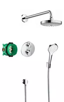 **HG 27 295 000 Croma Select S/Ecostat S Душевой набор с термостатом, Ø180/110 мм, 2/1 режим