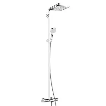 **HG 27 298 000 Crometta E Душ. система для ванны, с термостатом, 240х240/Ø100 мм, 1/3 режима