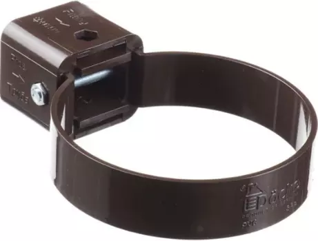 Хомут Docke Premium RAL 8017 (шоколад), 120/85 мм, водосточной трубы универсальный ПВХ