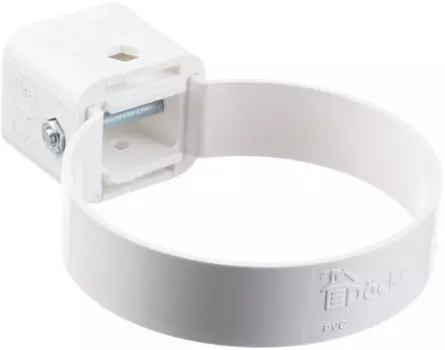 Хомут Docke Premium RAL 9003 (пломбир), 120/85 мм, водосточной трубы универсальный ПВХ