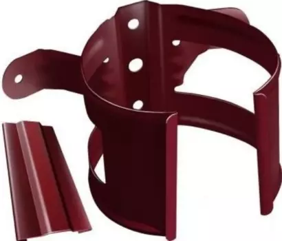 Хомут Grand Line RAL 3005 (красный), 125/90 мм, водосточной трубы на дерево