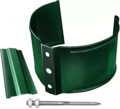 Хомут Grand Line RAL 6005 (зеленый), 125/90 мм, водосточной трубы на кирпич