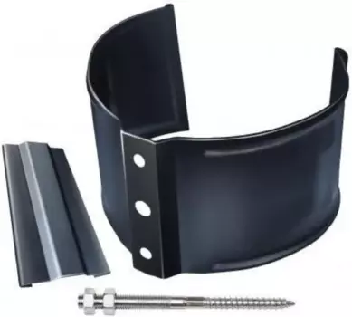 Хомут Grand Line RAL 7024 (серый), 125/90 мм, водосточной трубы на кирпич