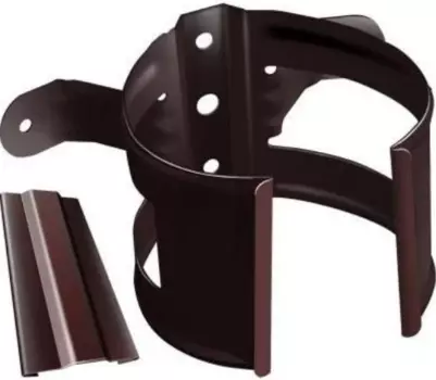Хомут Grand Line RAL 8017 (коричневый), 150/100 мм, водосточной трубы на дерево