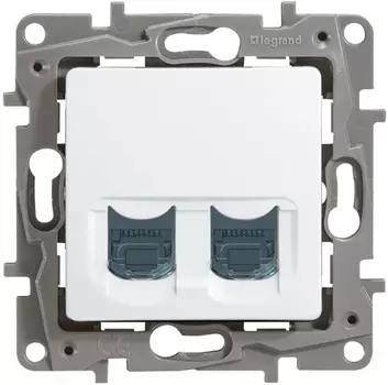 Интернет-розетка двойная LeGrand Etika RJ45 5e UTP белая