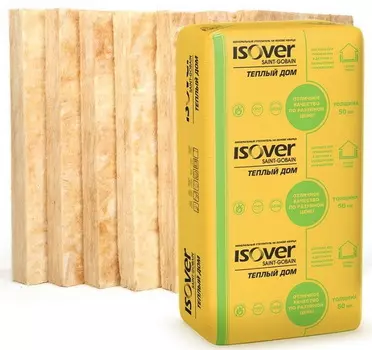 Isover Теплый Дом Плита 1170х610 мм, 50 мм, Минеральная вата