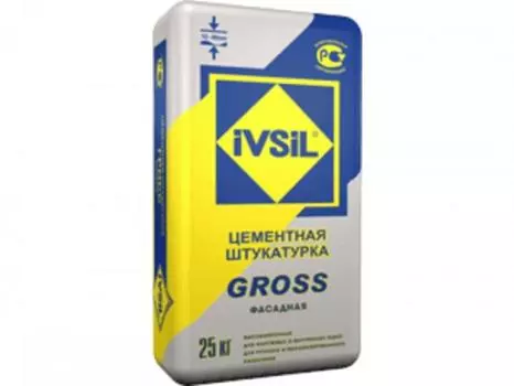 Ivsil Gross, 25 кг, Штукатурка цементная фасадная высокопрочная