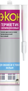 ЭКОН, 280 мл, Герметик силиконовый Для окон и стекол белый